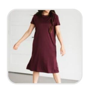 Inherit Clothing Company Manda Burgundy Athletic Midi Dress